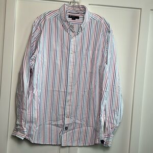CREMIEUX CLASSICS Mens Striped Button Down Shirt Long Sleeve Size L